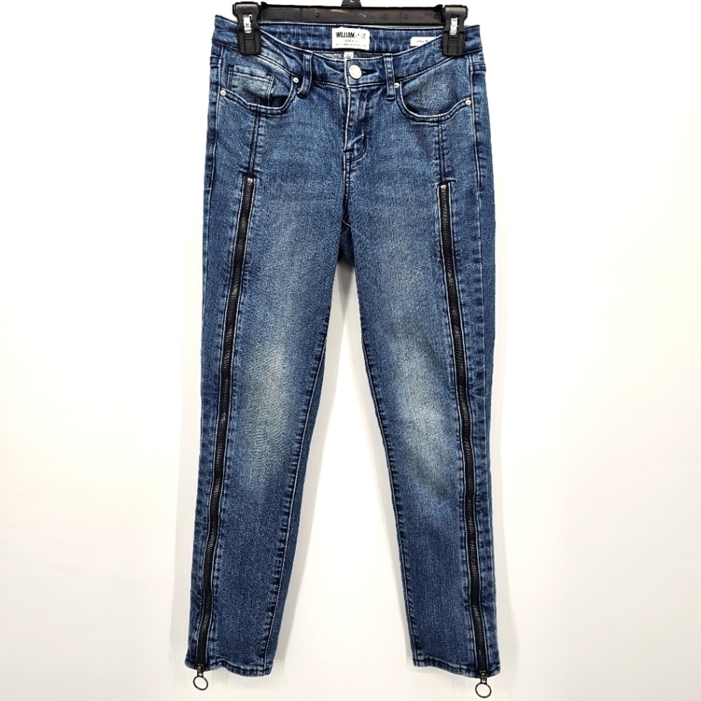 William Rast By Justin Timberlake & Trace Ayala Blue Zipper Sleeze Jeans Size 26
